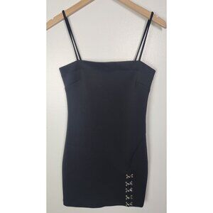 Amanda Uprichard Women's Sz. S Black Mini Dress W/ Side Clips